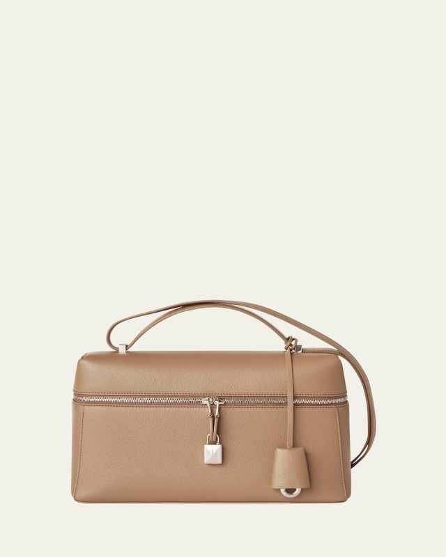 Extra Pocket Zip Leather Shoulder Bag